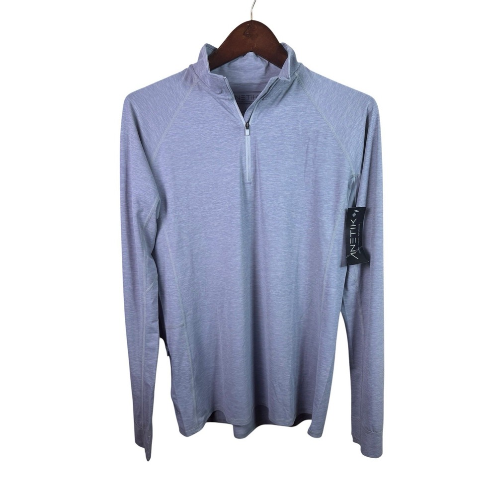 Anetik Pullover Women's Large Blue Grey  1/4 Zip Lightweight Performance UPF 30+